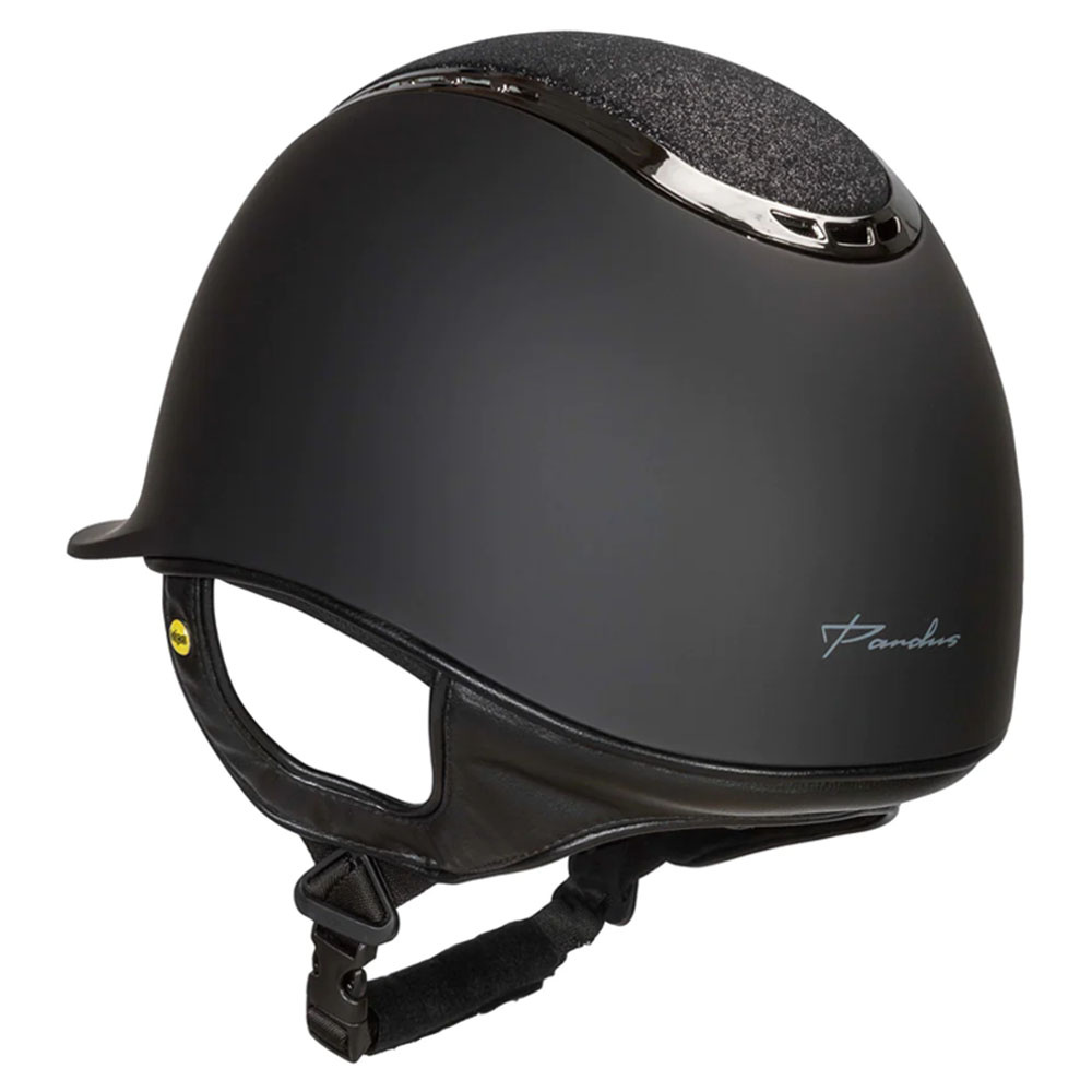 Riding Helmet EQ3 Pardus with Screw Smooth Top Glitter Black Sand