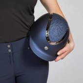 Riding Helmet EQ3 Pardus with Screw Smooth Top Glitter Navy Blue Sand Riding Helmet EQ3 Pardus with Screw Smooth Top Glitter Navy Blue Sand