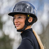 Riding Helmet EQ3 Pardus with Screw Glossy Glitter Black Sand