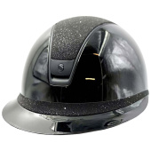 Riding Helmet Miss Shield 2.0 Glossy Crystal Fabric Matt Trim Black Riding Helmet Miss Shield 2.0 Glossy Crystal Fabric Matt Trim Black