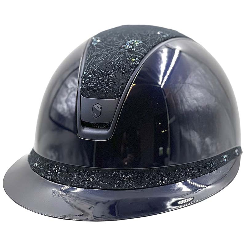Riding Helmet Miss Shield 2.0 Glossy Spring Flower Matt Trim Navy Blue