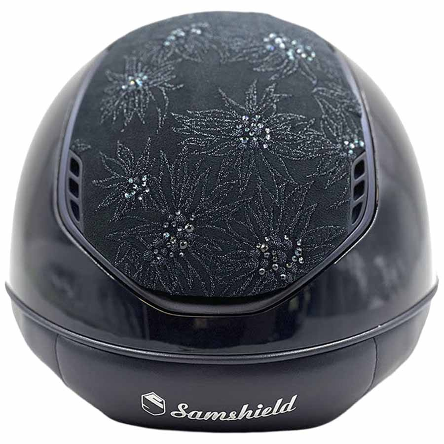 Riding Helmet Miss Shield 2.0 Glossy Spring Flower Matt Trim Navy Blue
