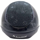 Riding Helmet Miss Shield 2.0 Glossy Spring Flower Matt Trim Navy Blue Riding Helmet Miss Shield 2.0 Glossy Spring Flower Matt Trim Navy Blue