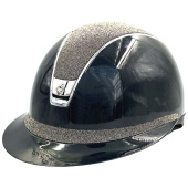 Riding Helmet Miss Shield 2.0 Glossy Chrome Crystal Fabric Metal Eclipse Black Riding Helmet Miss Shield 2.0 Glossy Chrome Crystal Fabric Metal Eclipse Black