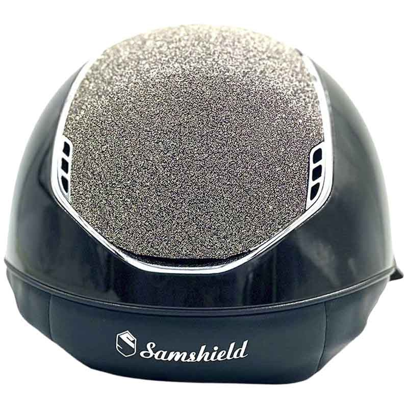 Riding Helmet Miss Shield 2.0 Glossy Chrome Crystal Fabric Metal Eclipse Black