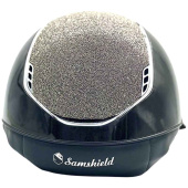 Riding Helmet Miss Shield 2.0 Glossy Chrome Crystal Fabric Metal Eclipse Black Riding Helmet Miss Shield 2.0 Glossy Chrome Crystal Fabric Metal Eclipse Black