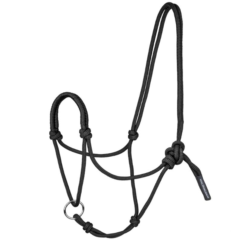 Rope Halter Movable Ring Black