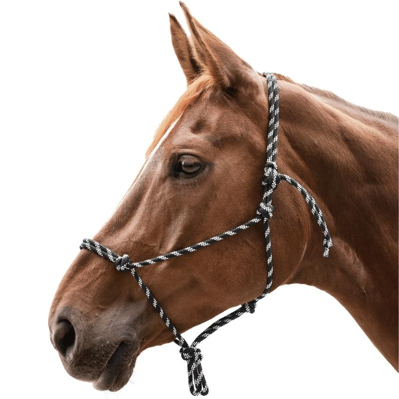Rope Halter Knotted Black/White