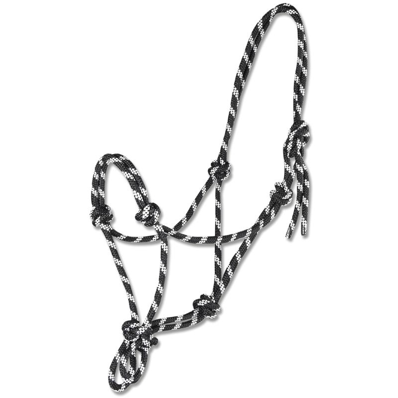Rope Halter Knotted Black/White