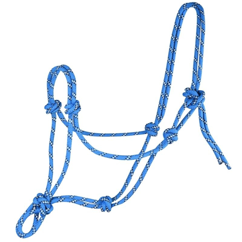 Rope Halter Knotted Blue/Brown