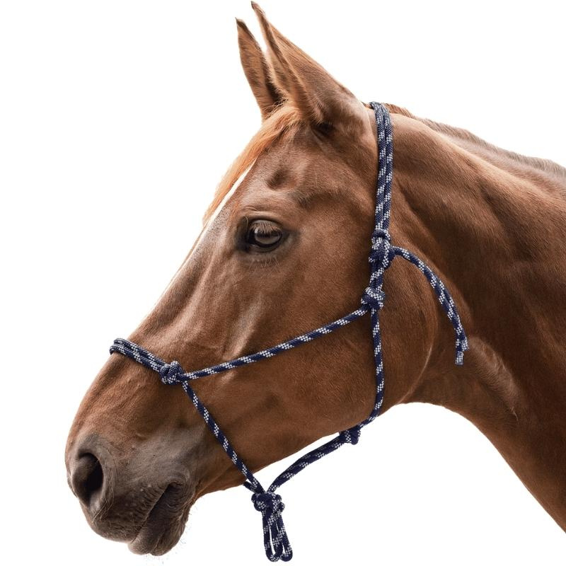 Rope Halter Knotted Navy/Silver