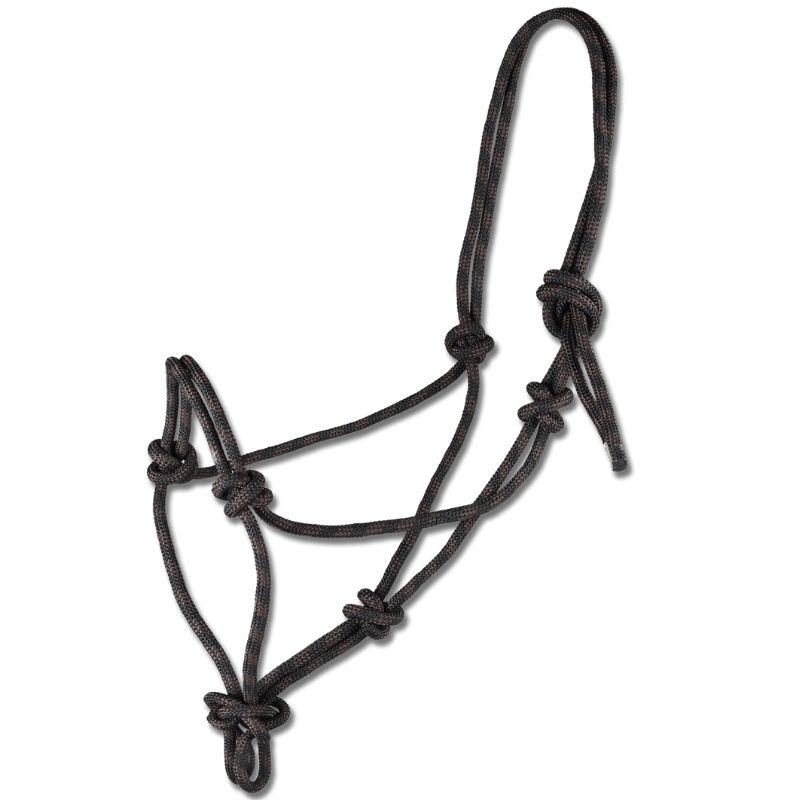 Rope Halter Knotted Black/Brown