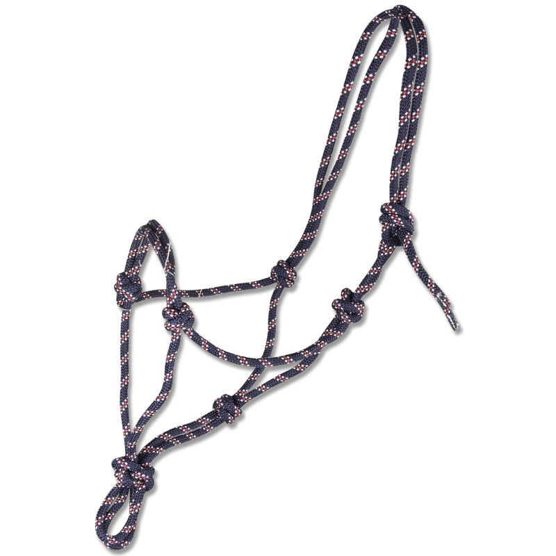 Rope Halter Knotted Navy/White/Red