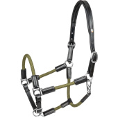 Leather Halter Nevada X-Line Black/Olive Leather Halter Nevada X-Line Black/Olive