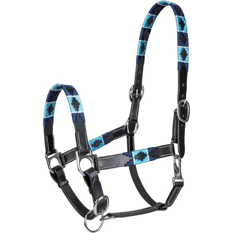 Leather Halter Polo X-Line Black/Blue
