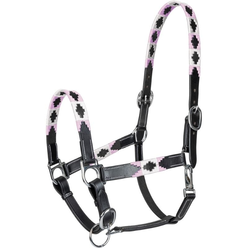 Leather Halter Polo X-Line Black/Pink