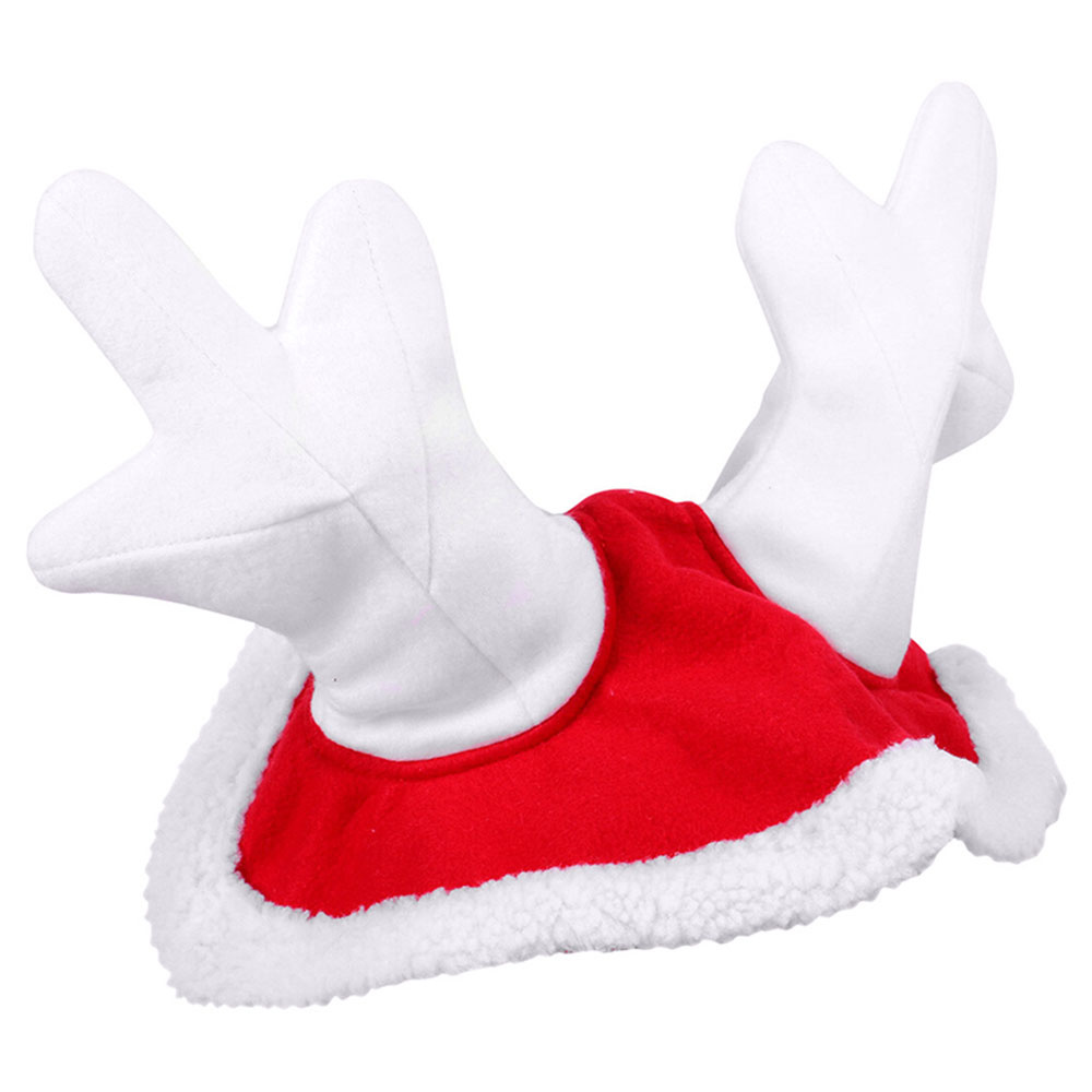 Ear Bonnet Christmas Reindeer Horn Red/White