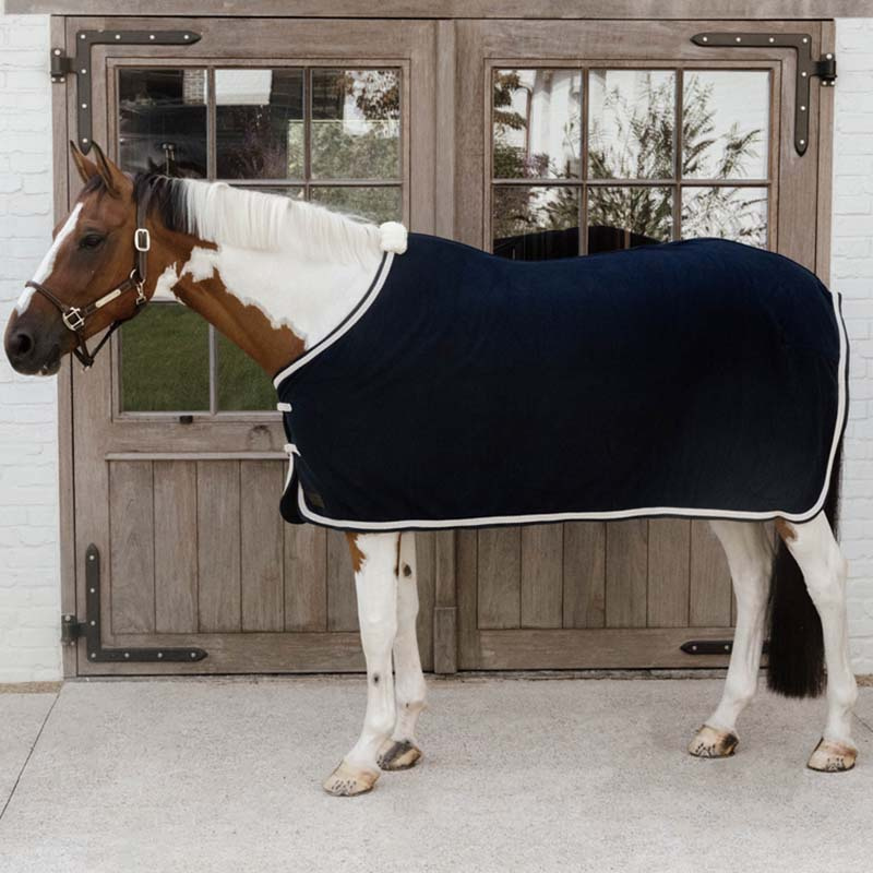 Fleece Rug Plaited Rope Navy Blue