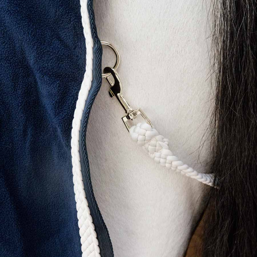 Fleece Rug Plaited Rope Navy Blue