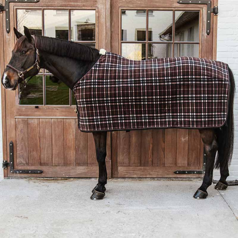 Fleece Rug Heavy Check Printing Brown/Beige