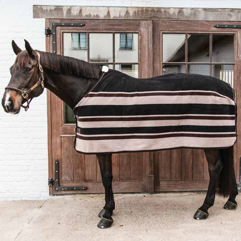 Fleece Rug Heavy Stripes Brown