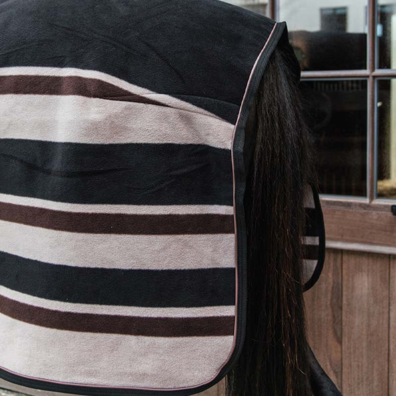 Fleece Rug Heavy Stripes Brown