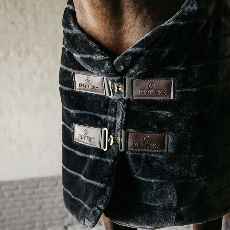 Stable Rug Faux Fur Dark Grey