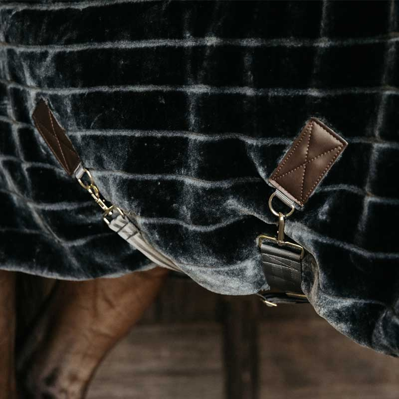 Stable Rug Faux Fur Dark Grey