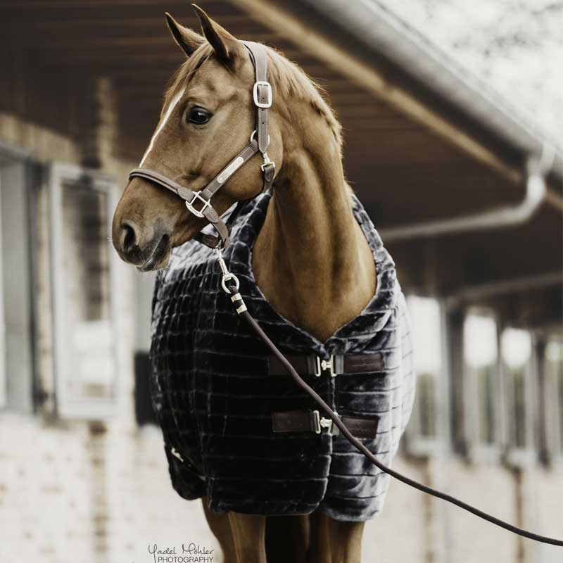 Stable Rug Faux Fur Dark Grey