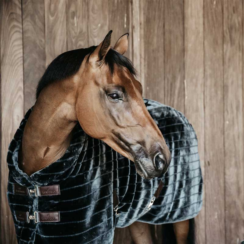 Stable Rug Faux Fur Dark Grey