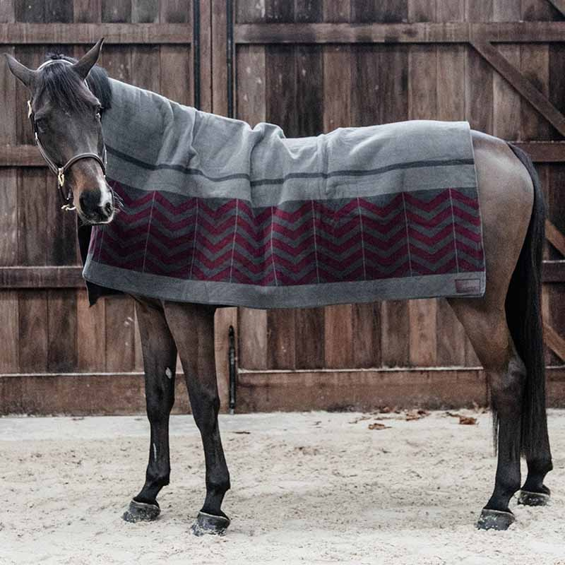 Fleece Rug Heavy Square Fishbone Bordeaux