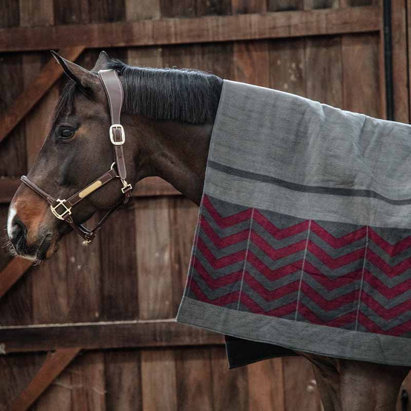 Fleece Rug Heavy Square Fishbone Bordeaux