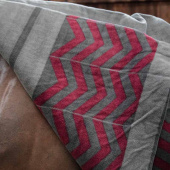 Fleece Rug Heavy Square Fishbone Bordeaux Fleece Rug Heavy Square Fishbone Bordeaux