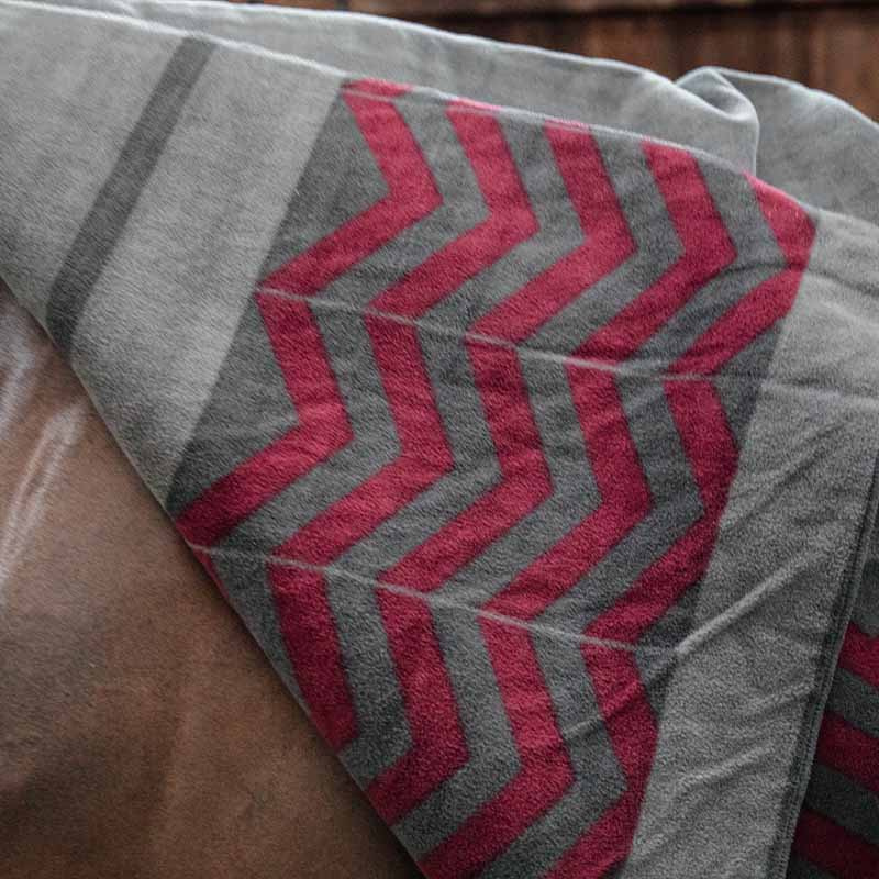 Fleece Rug Heavy Square Fishbone Bordeaux