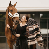 Fleece Rug Heavy Square Stripes Brown 210x200 Fleece Rug Heavy Square Stripes Brown 210x200