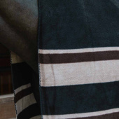 Fleece Rug Heavy Square Stripes Brown 210x200 Fleece Rug Heavy Square Stripes Brown 210x200
