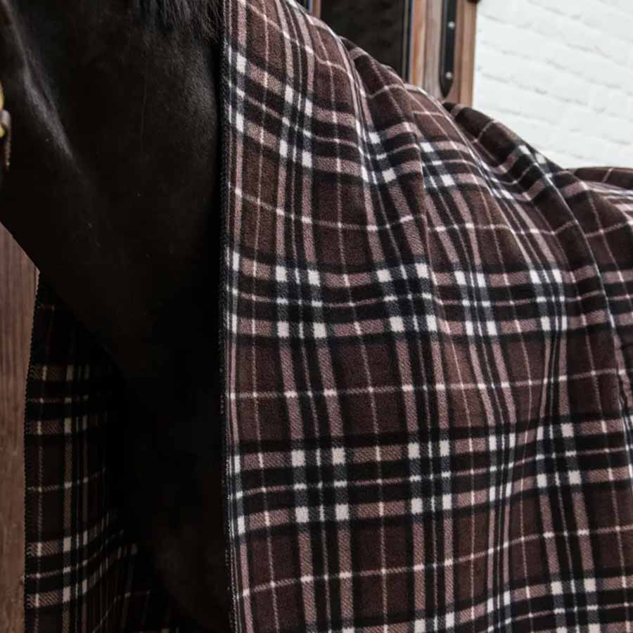 Fleece Rug Heavy Square Check Printing Brown/Beige 210x200