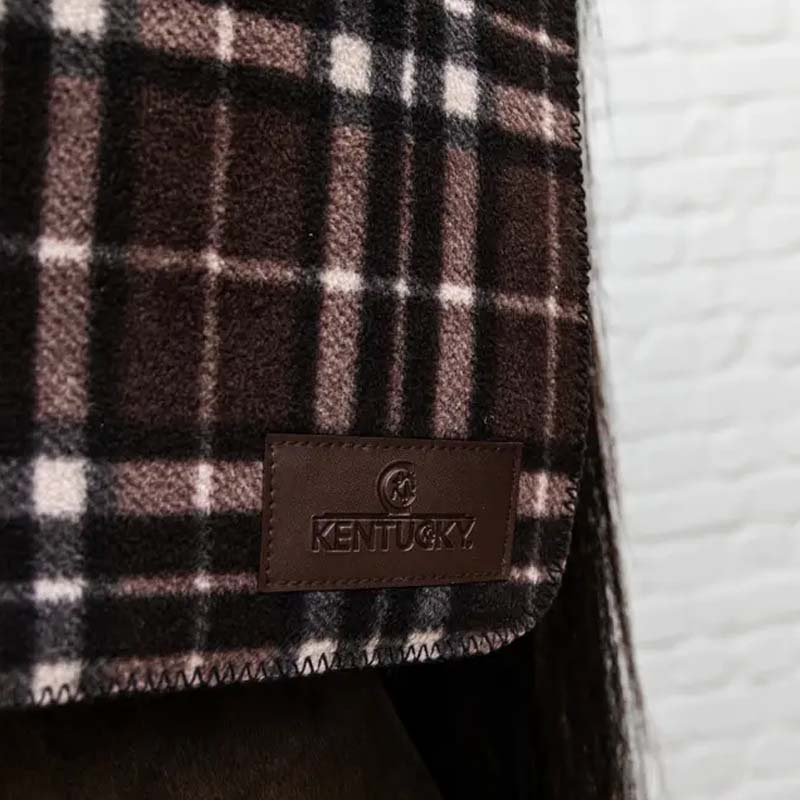 Fleece Rug Heavy Square Check Printing Brown/Beige 210x200