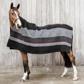 Fleece Rug Heavy Square Stripes Black Fleece Rug Heavy Square Stripes Black