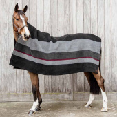 Fleece Rug Heavy Square Stripes Black