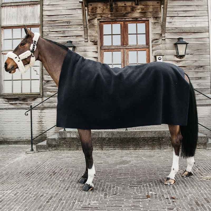 Fleece Rug Heavy Square Square Black