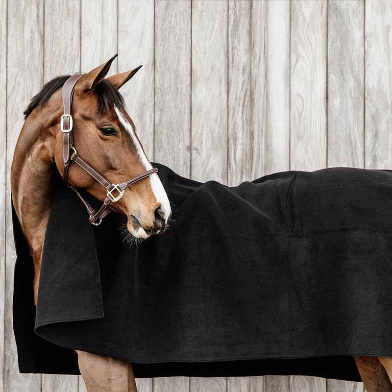 Fleece Rug Heavy Square Square Black
