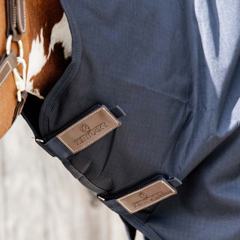 Turnout Rug with Neck All Weather Quick Dry Fleece 150g Navy Blue