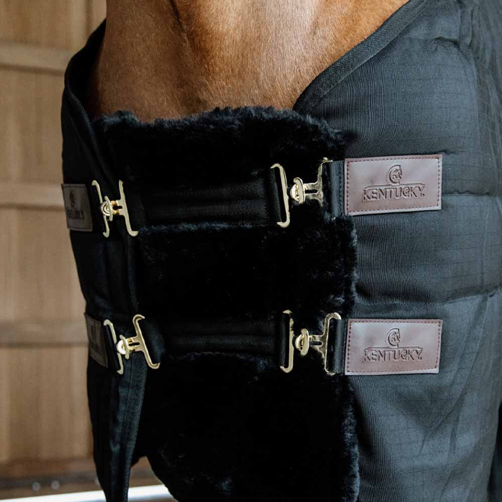 Chest Expander Vegan Sheepskin 2 Buckles Black