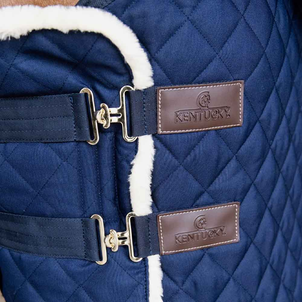 Chest Expander Quilted with Vegan Sheepskin Navy Blue