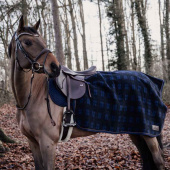 Quarter Rug Heavy Fleece Check Printing Navy Blue/Black Quarter Rug Heavy Fleece Check Printing Navy Blue/Black
