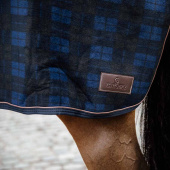 Quarter Rug Heavy Fleece Check Printing Navy Blue/Black Quarter Rug Heavy Fleece Check Printing Navy Blue/Black