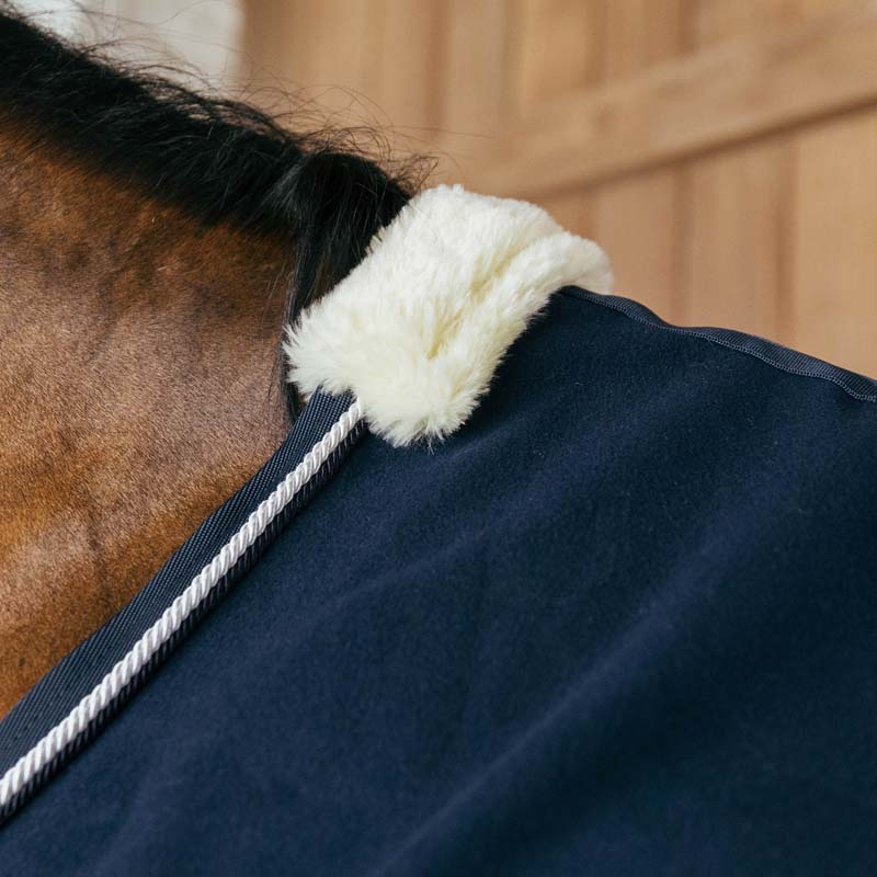 Fleece Rug Vegan Wool Navy Blue