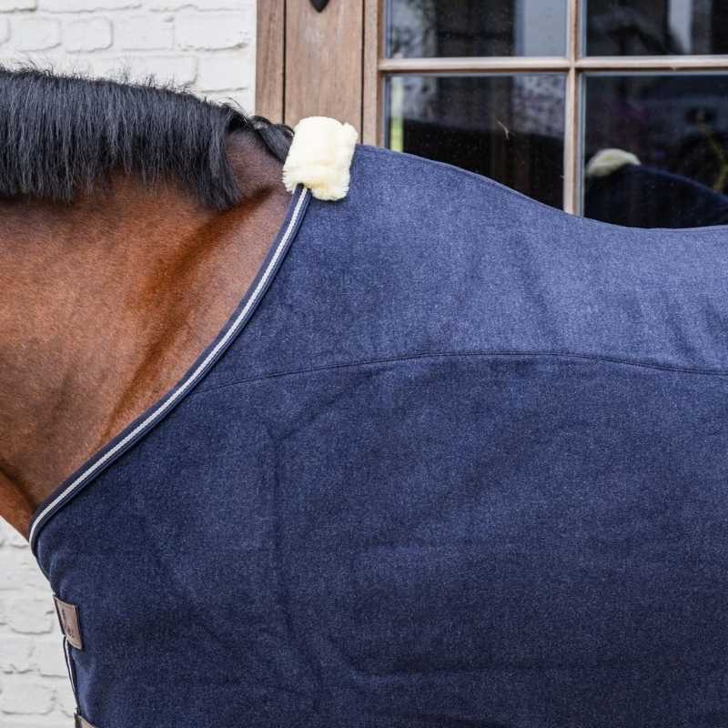 Fleece Rug Heavy Melange Navy Blue