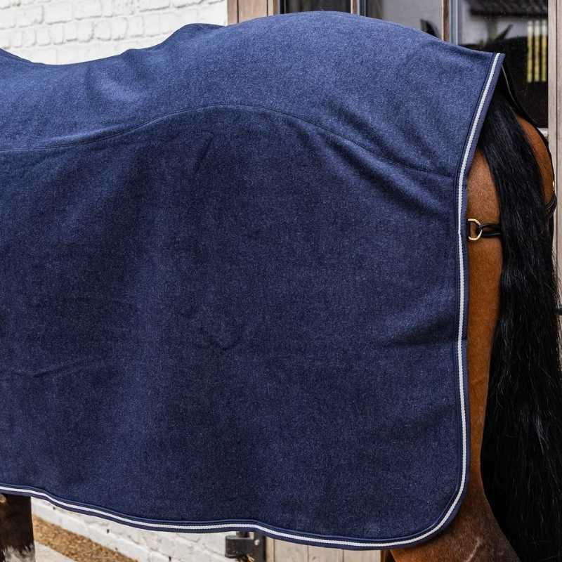 Fleece Rug Heavy Melange Navy Blue